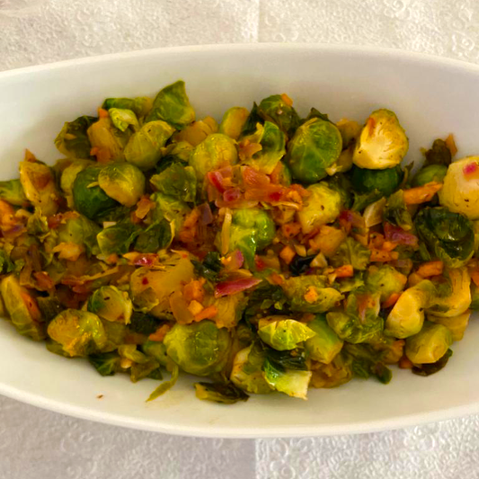 Roasted Brussels Sprout Arugula Salad (Serves 4)